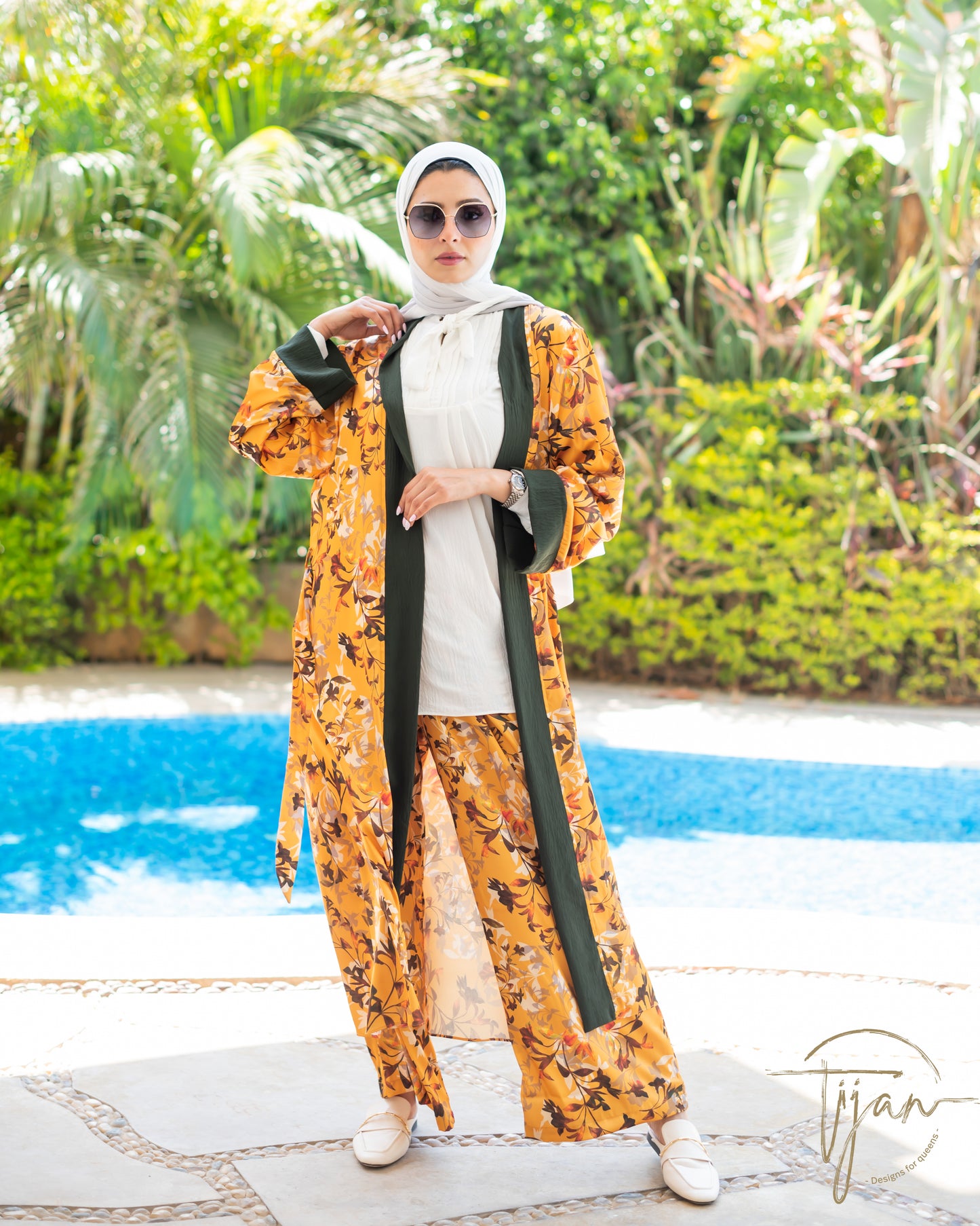 Satin printed cardigan