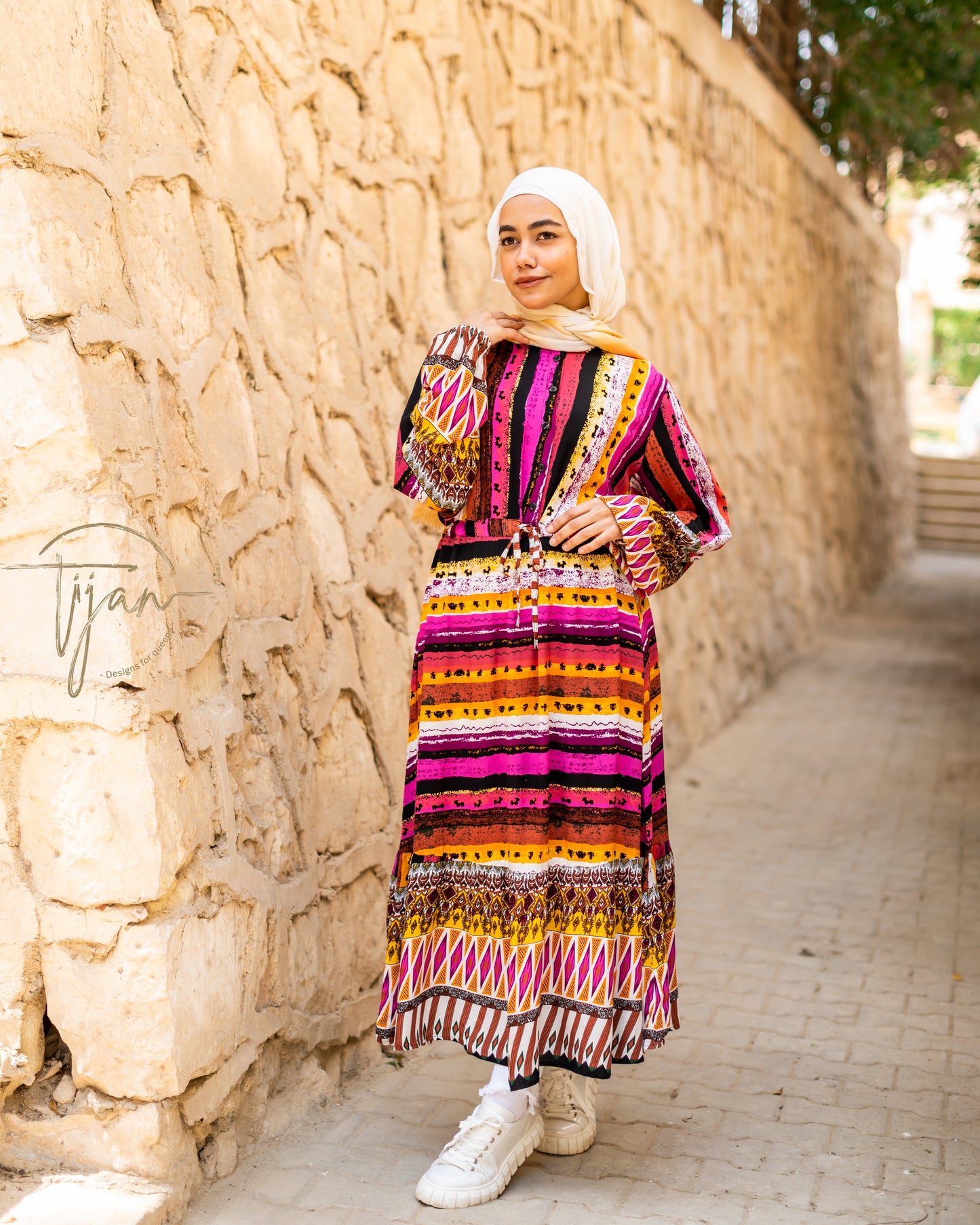 Stripped cotton dress