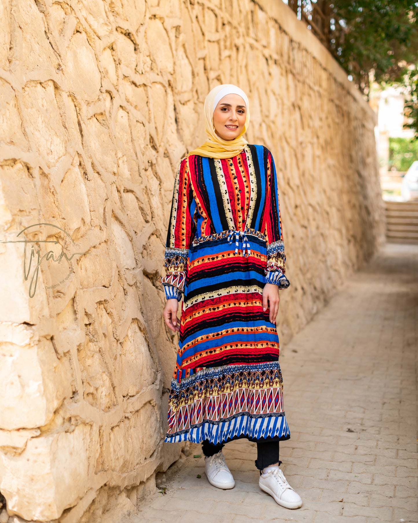 Stripped cotton dress