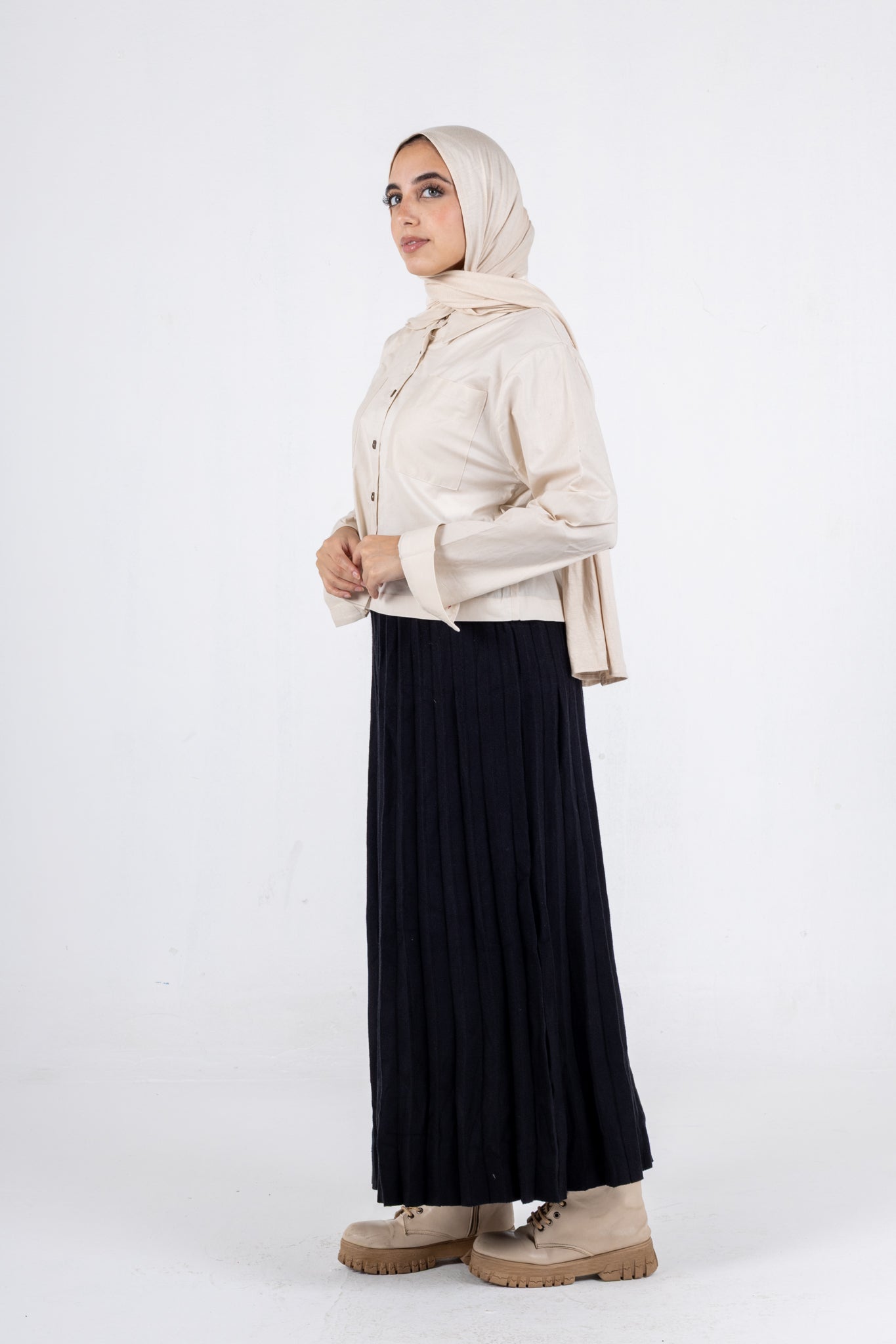 high &low poplin shirt