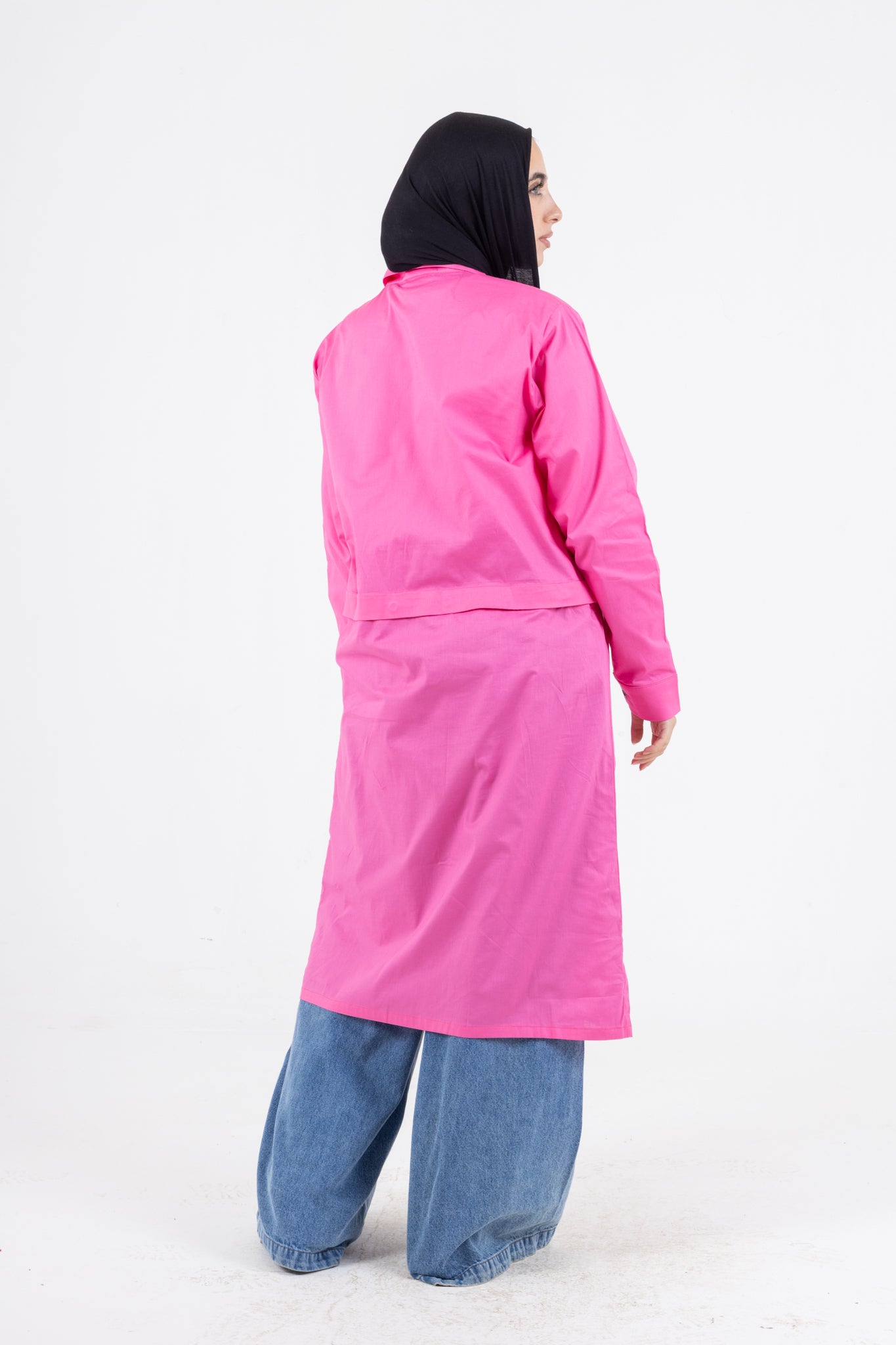high &low poplin shirt