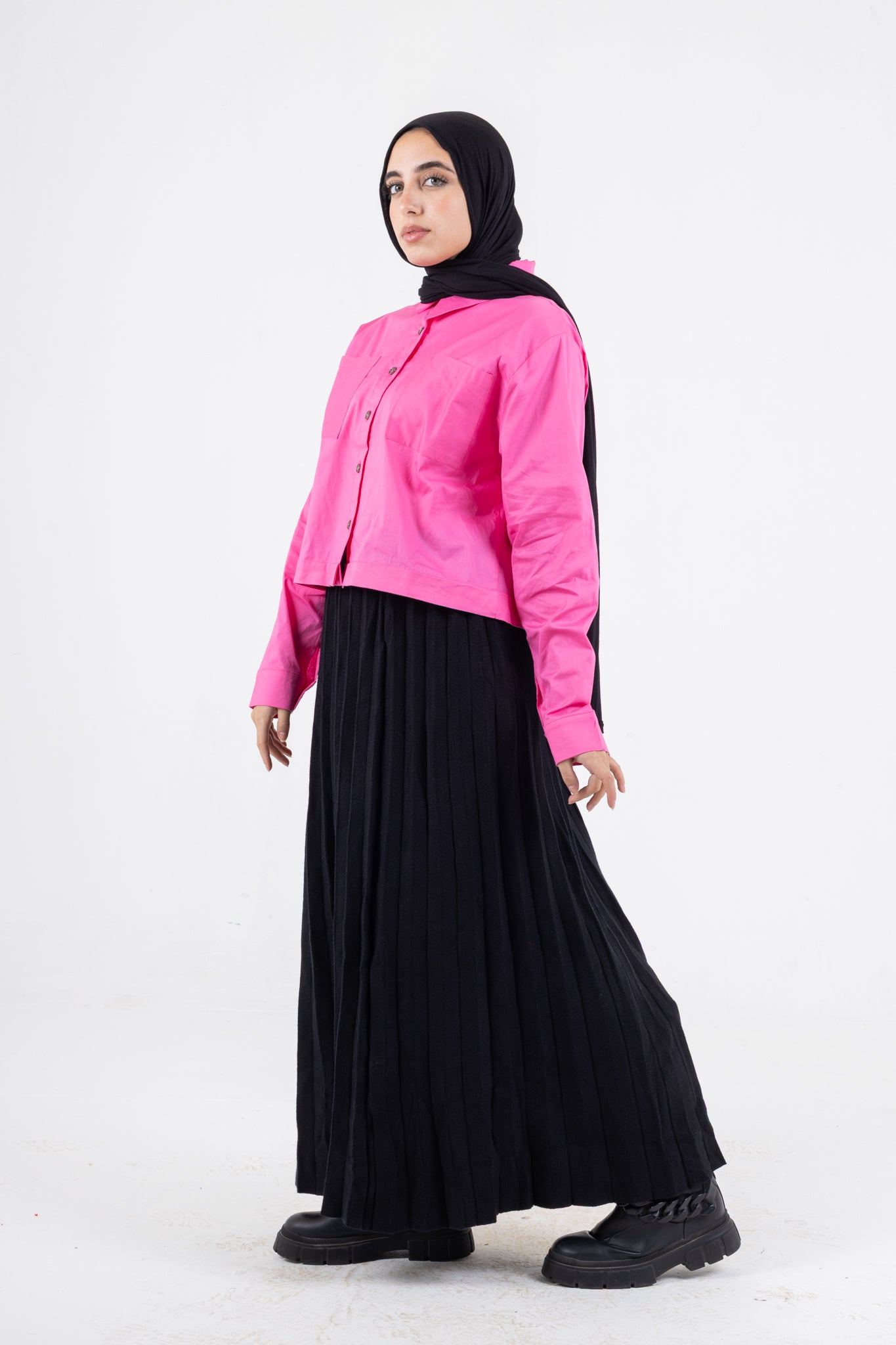 high &low poplin shirt