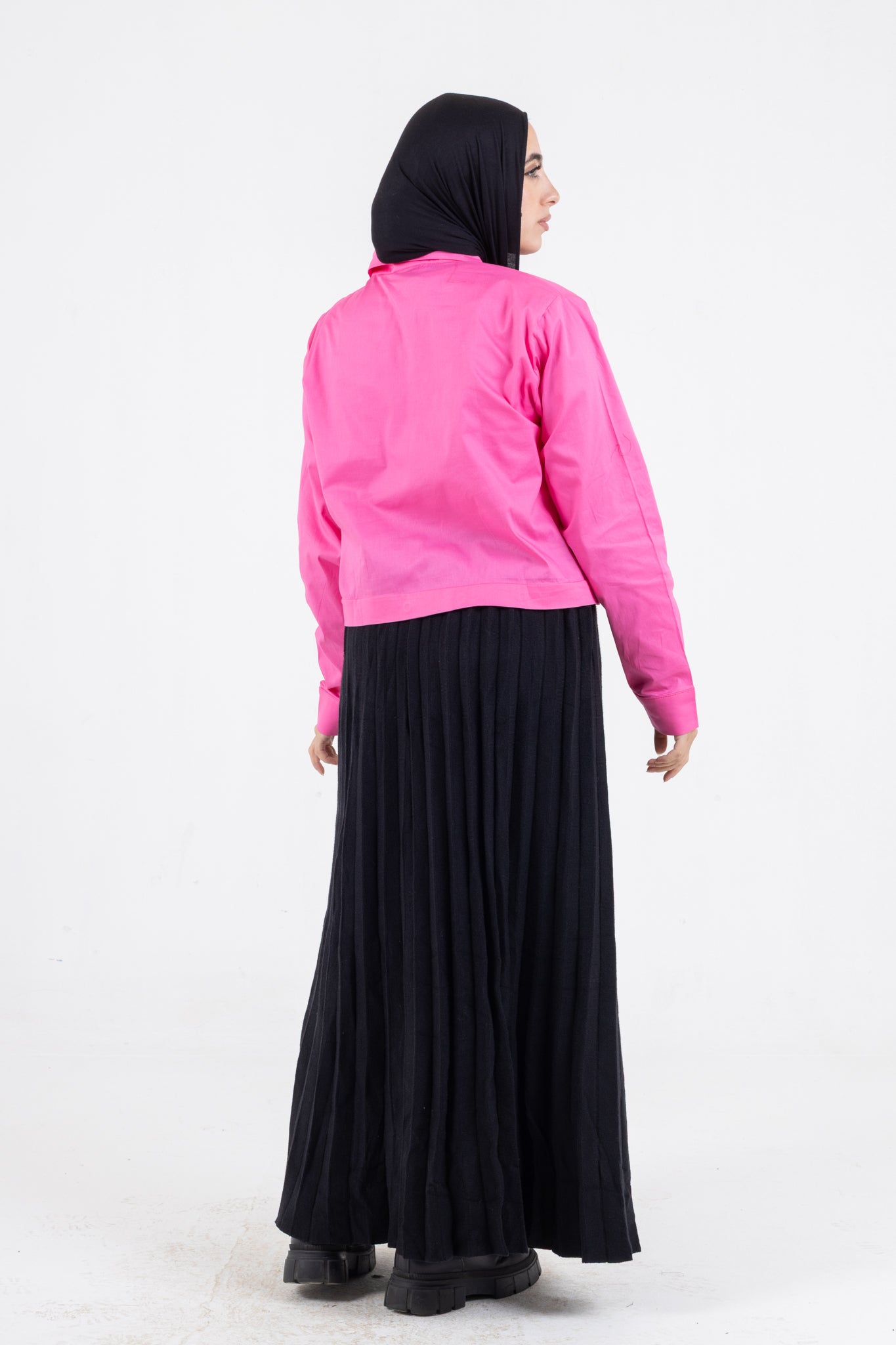 high &low poplin shirt