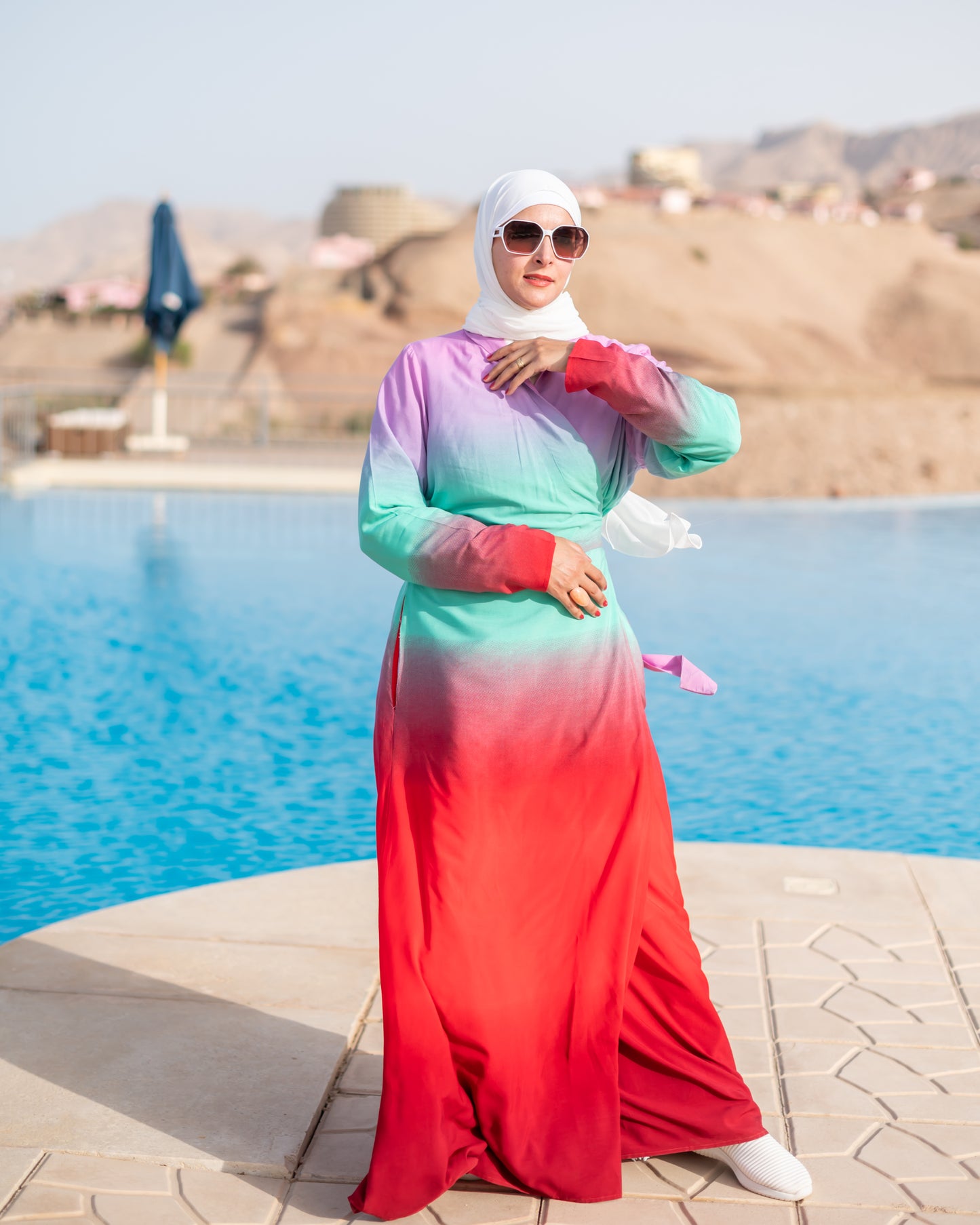 Gradient Wrap dress