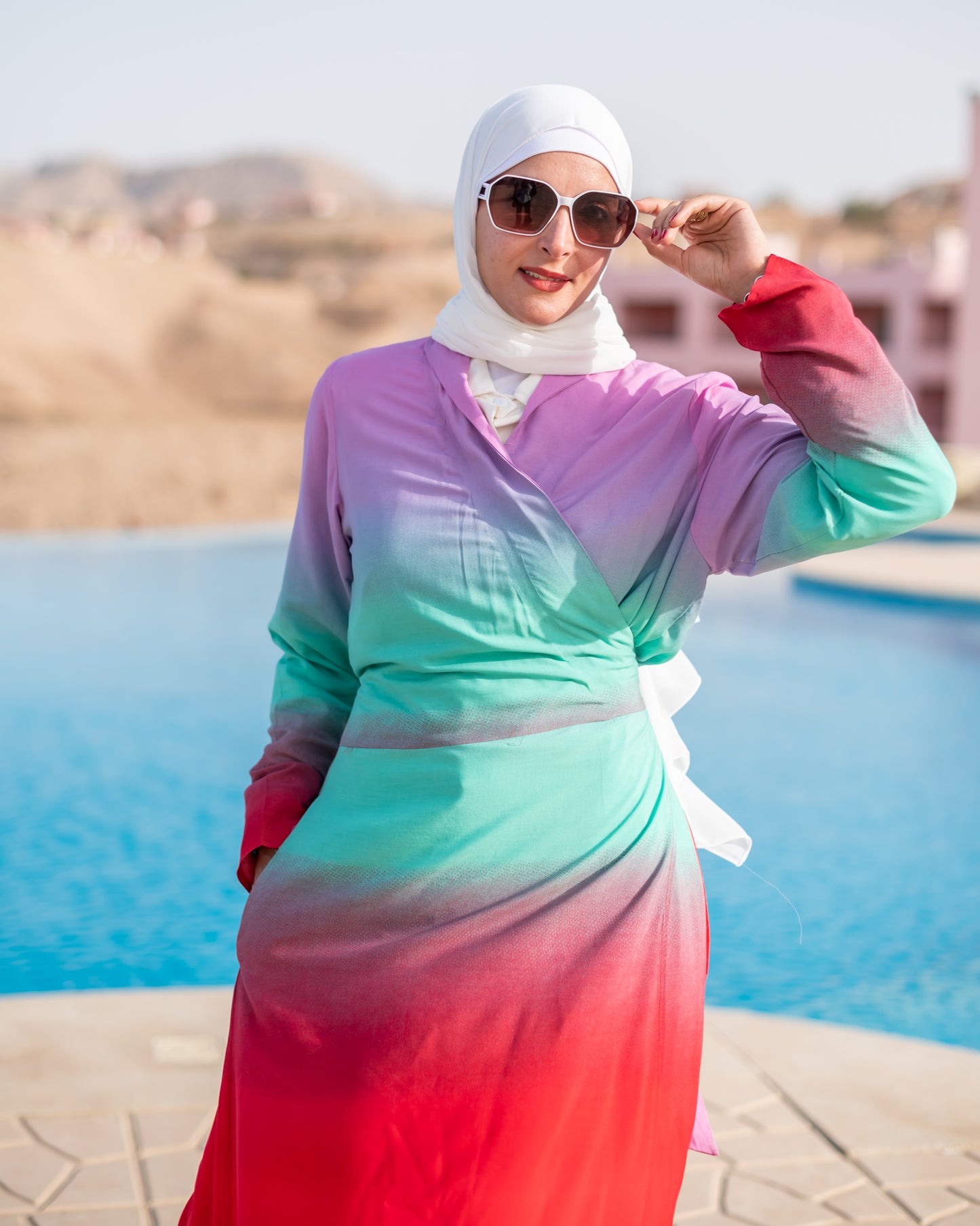 Gradient Wrap dress