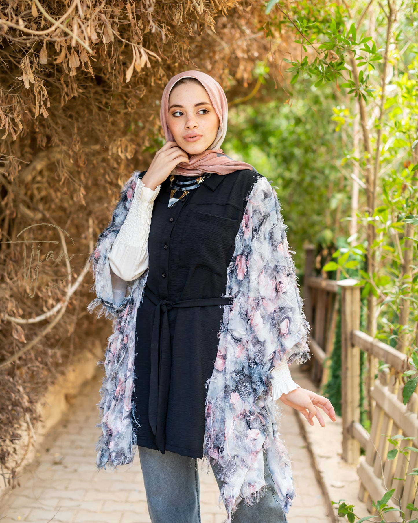Printed poncho