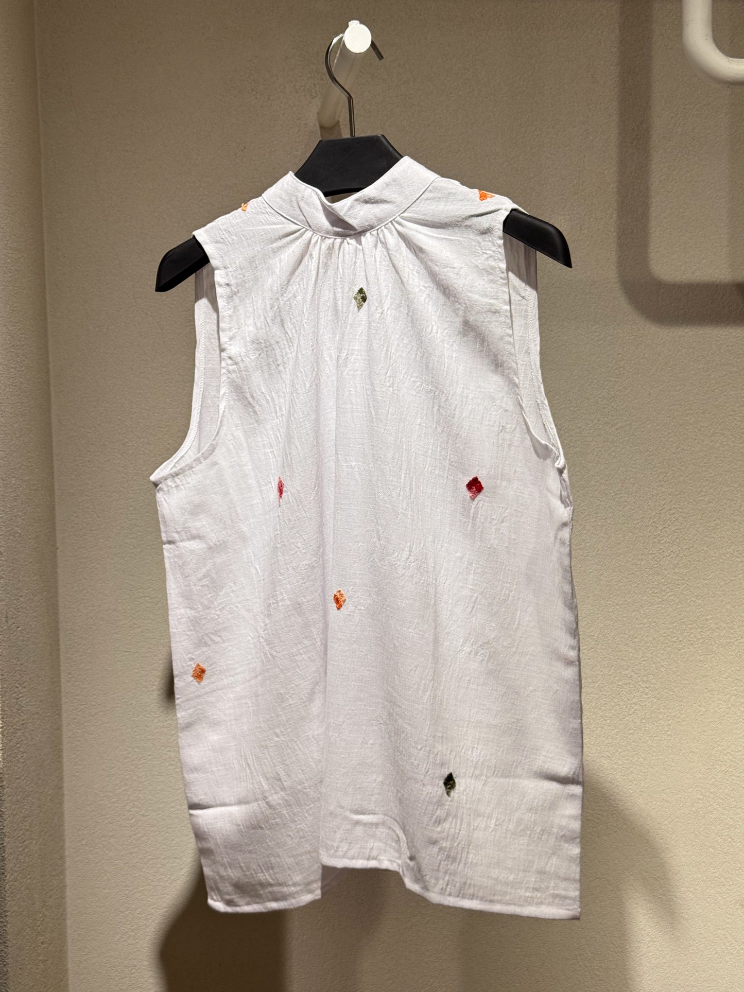 Embroidered linen blouse