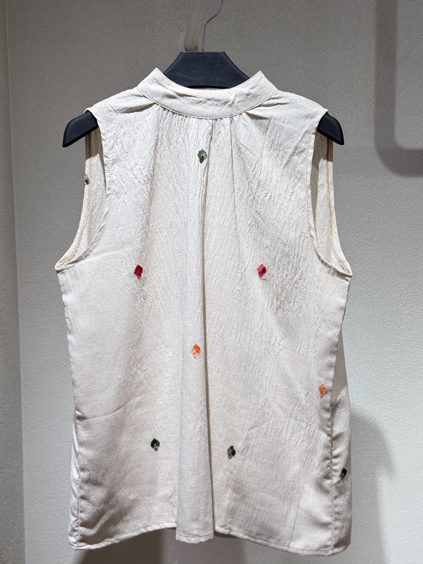 Embroidered linen blouse