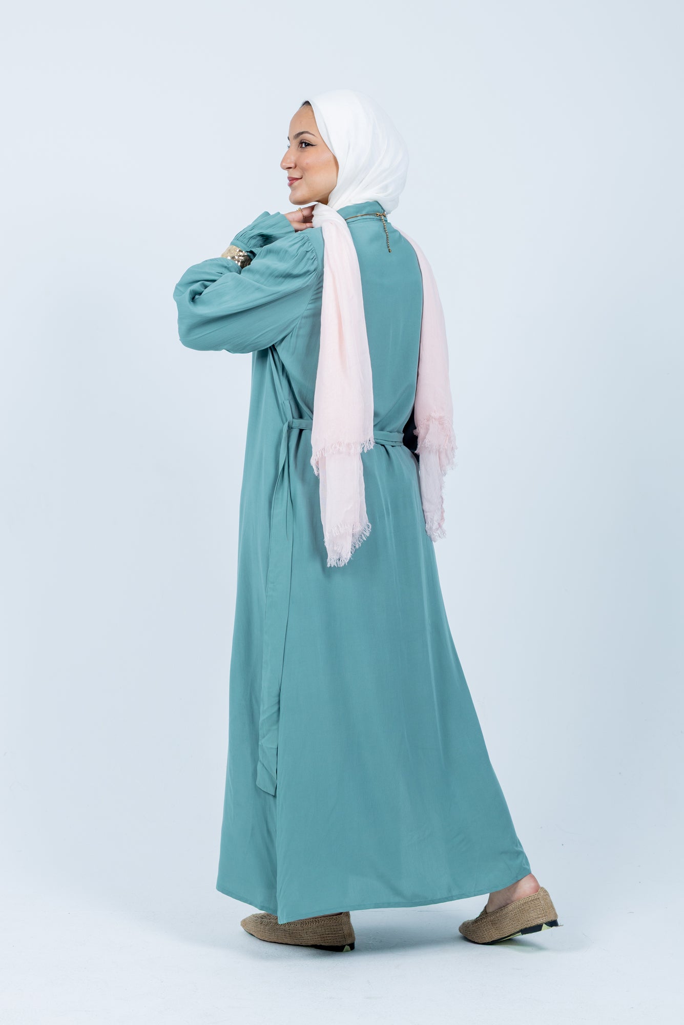 Fox coral shirt dress