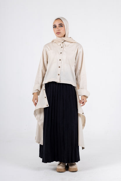 high &low poplin shirt