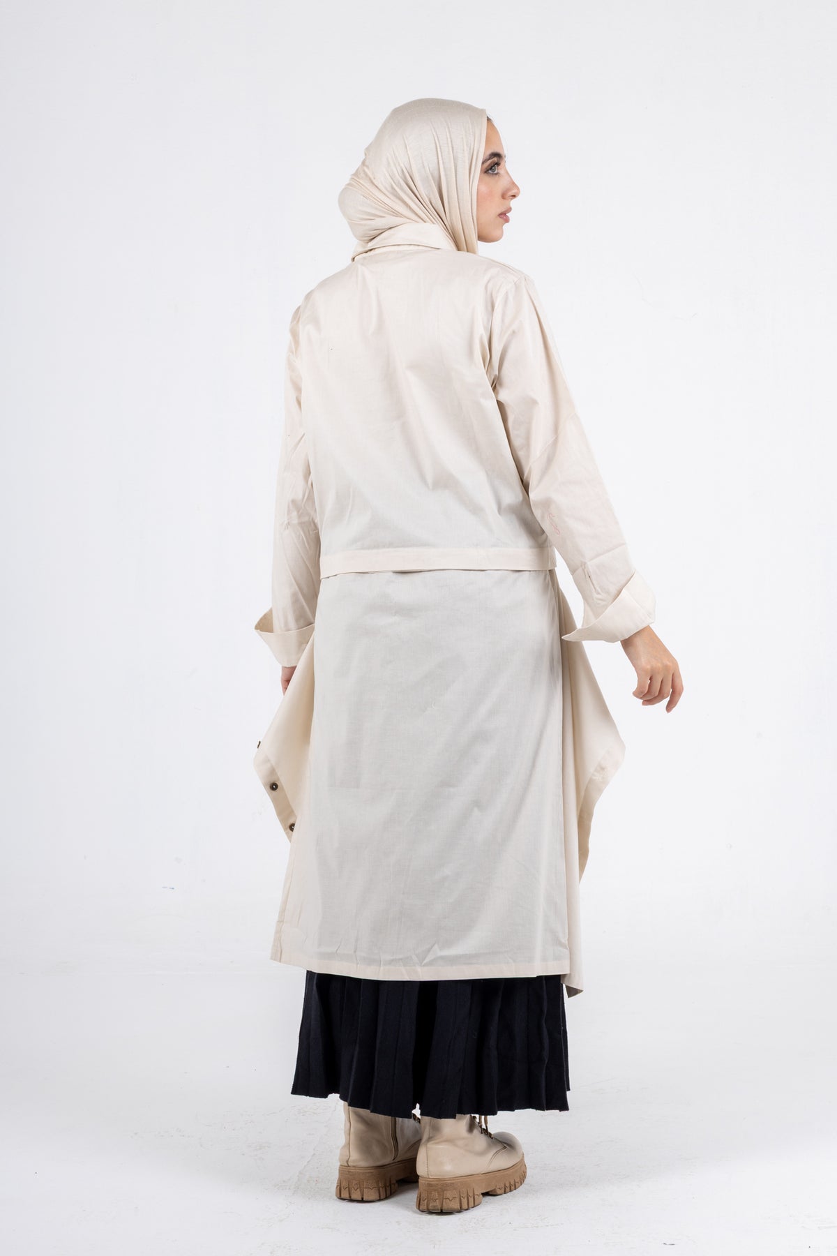 high &low poplin shirt