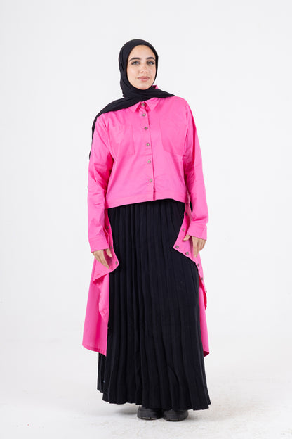 high &low poplin shirt