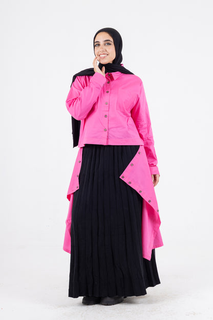 high &low poplin shirt