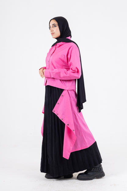 high &low poplin shirt