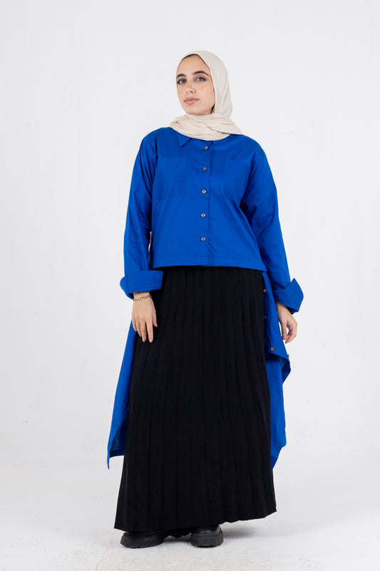 high &low poplin shirt