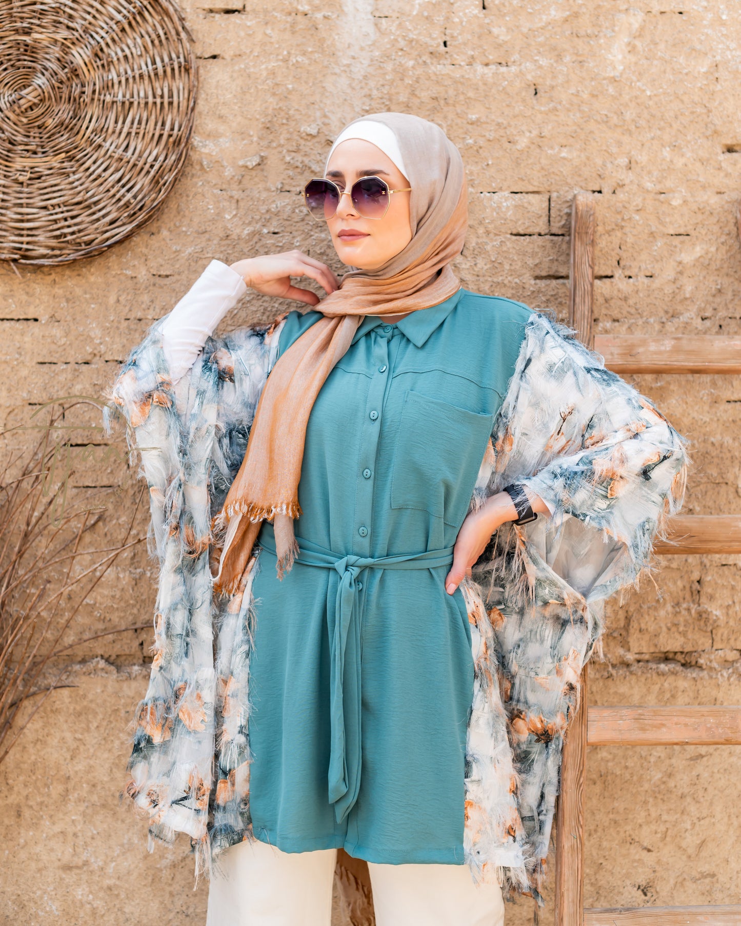 Printed poncho