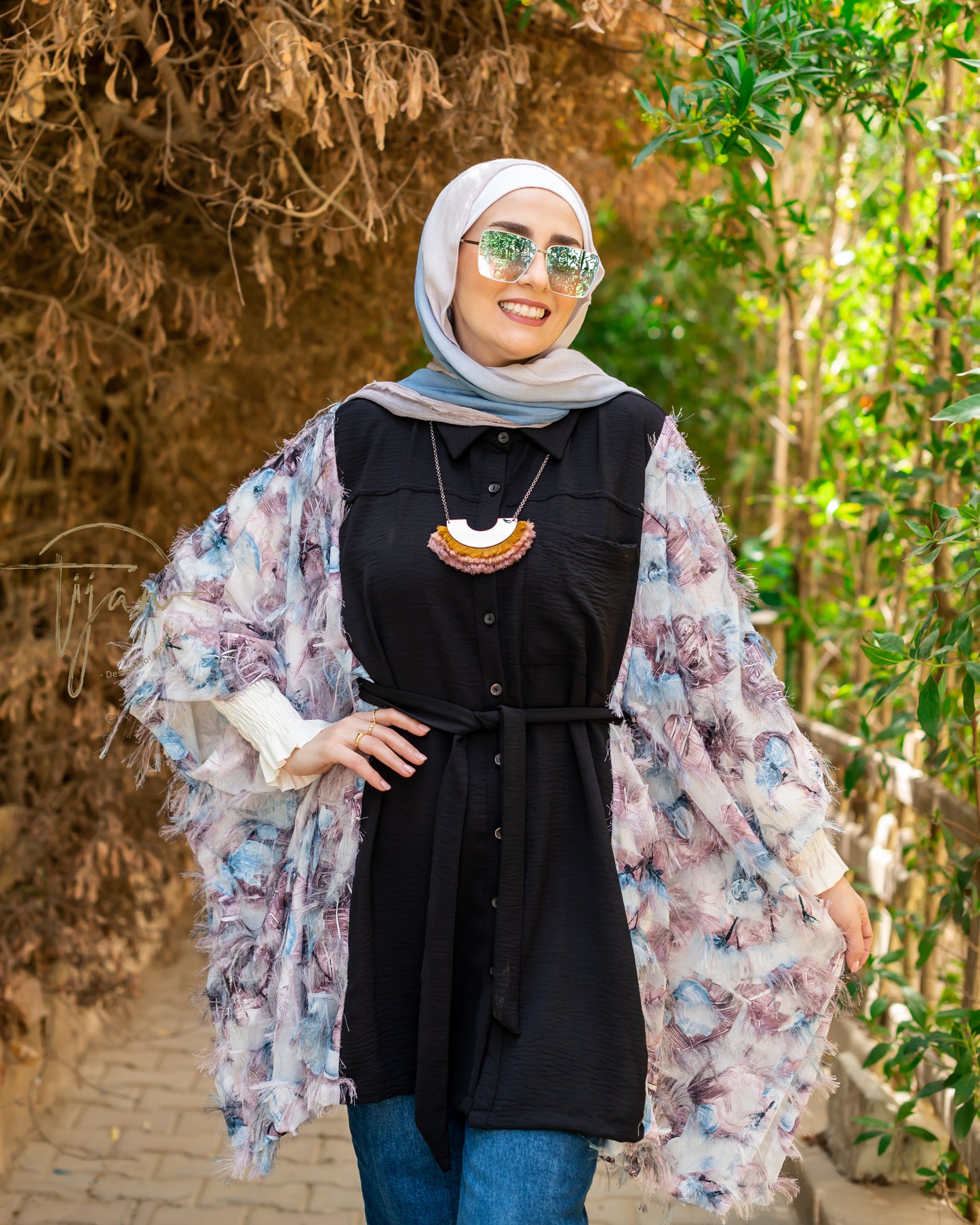 Printed poncho