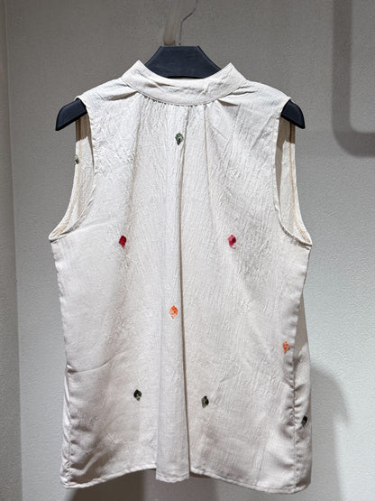Embroidered linen blouse