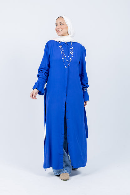 Fox coral shirt dress