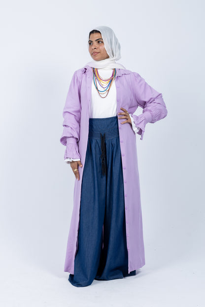 Fox coral shirt dress