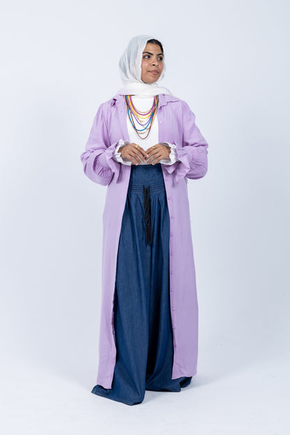 Fox coral shirt dress