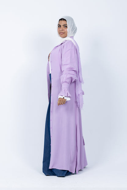 Fox coral shirt dress