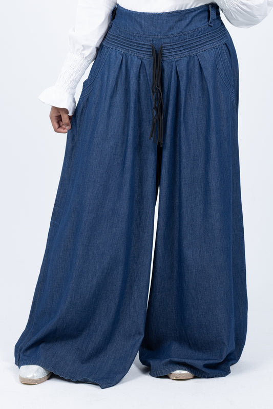 Denim skirt pants