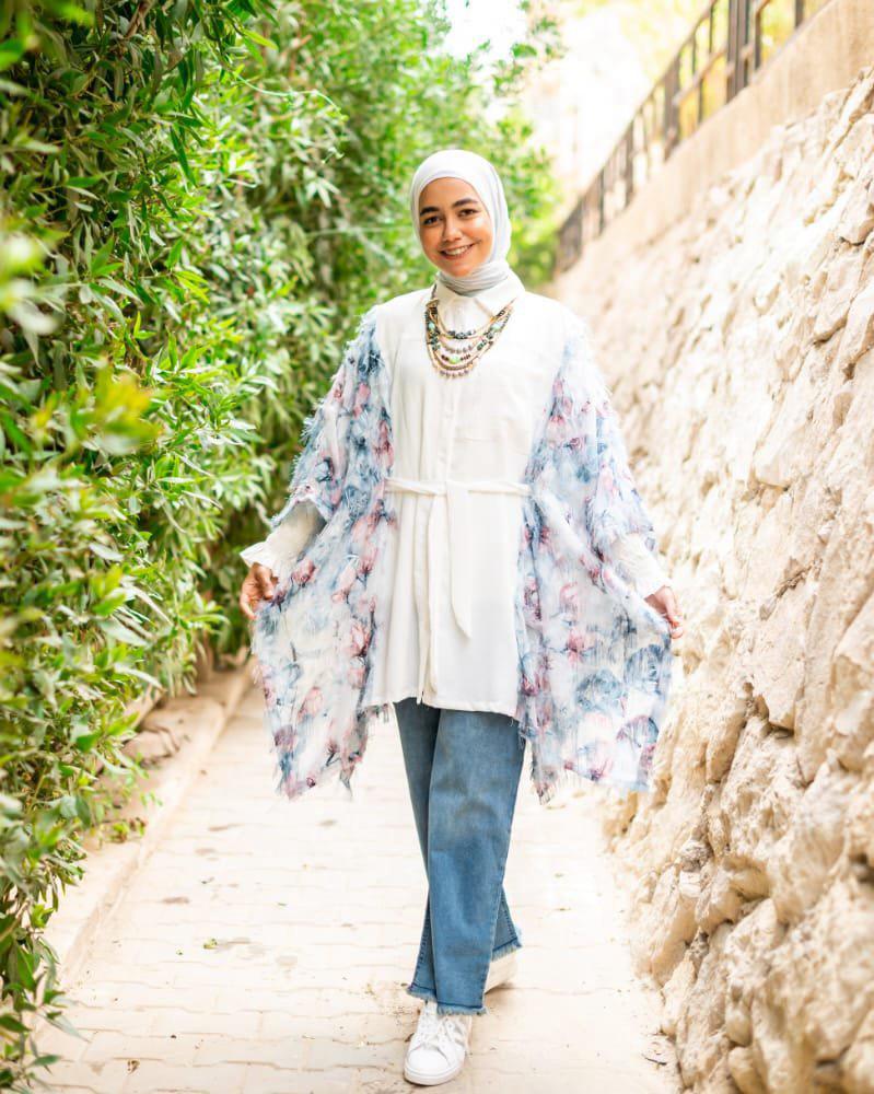 Printed poncho