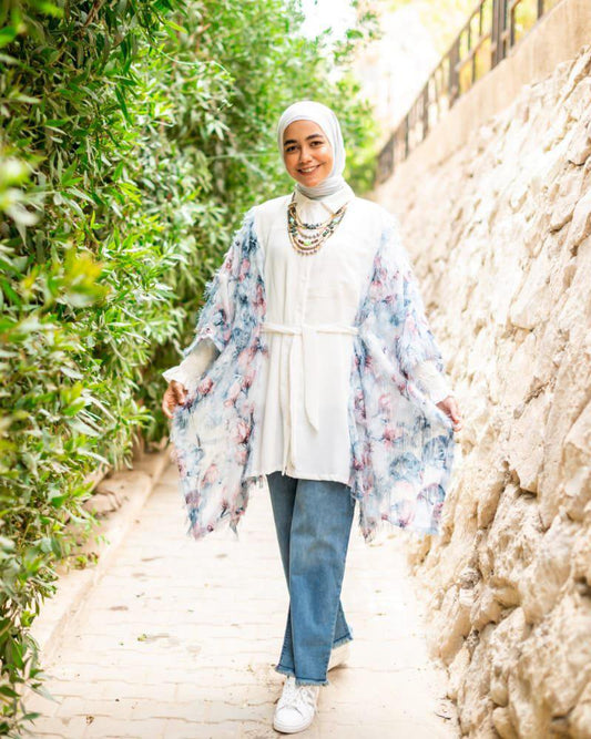 Printed poncho