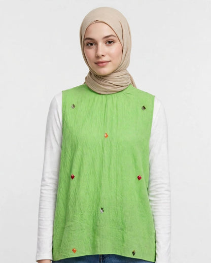 Embroidered linen blouse
